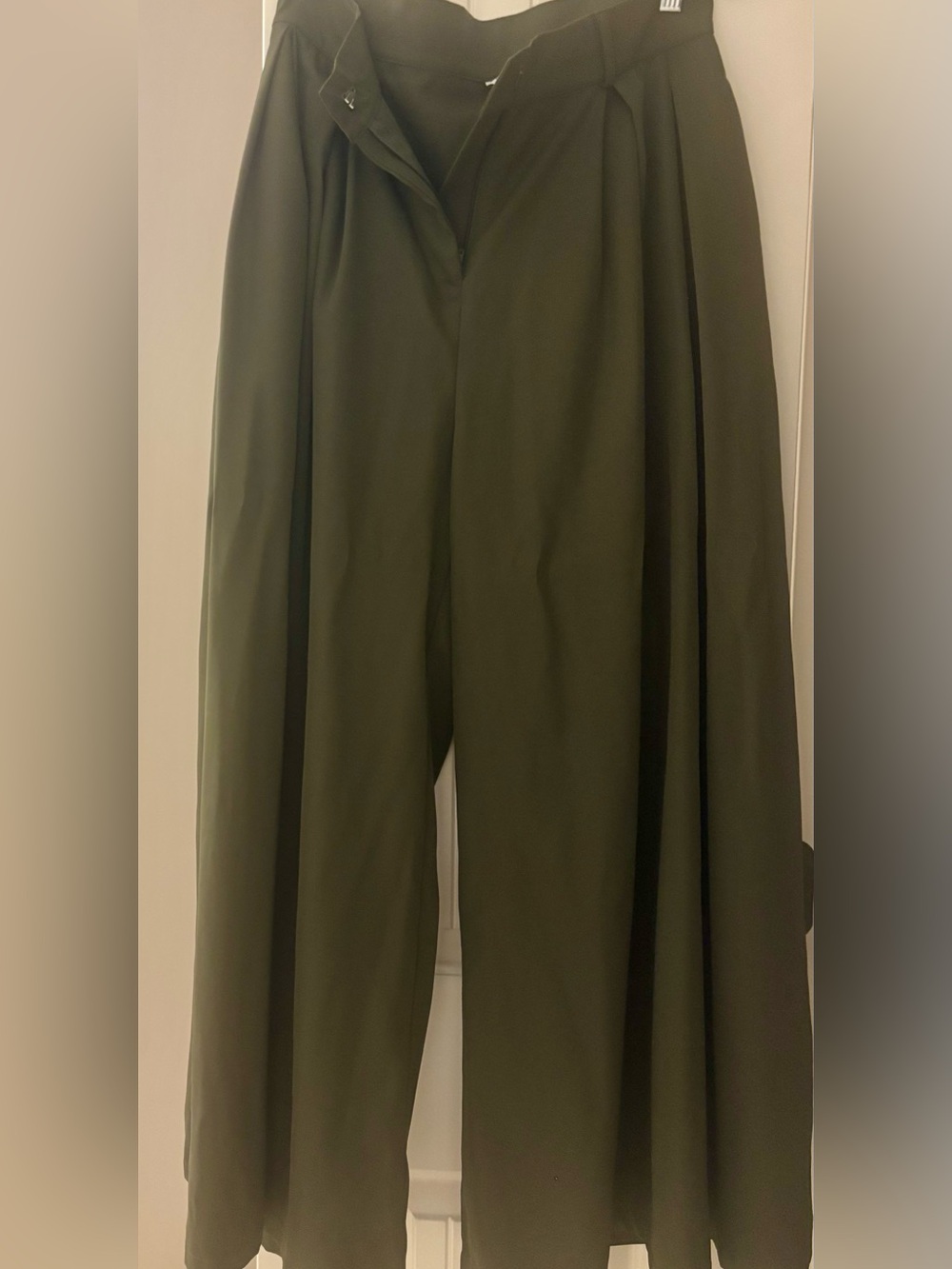 Wide-Leg Olive Green Women's Palazzo Pants